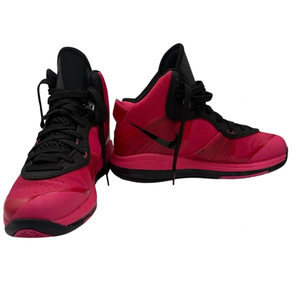 NIKE LEBRON 8 V2 Spark Solar Red Pink GS Size YOUTH 6.5